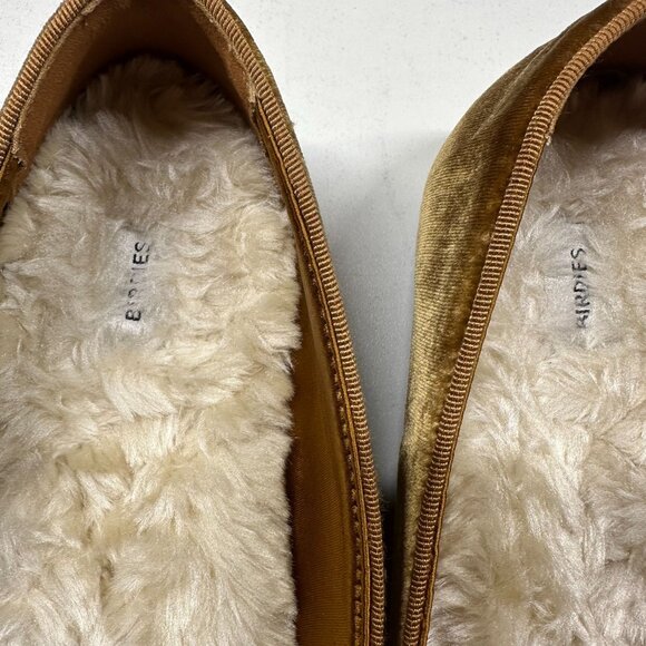 Birdies Starling Slipper Flat in Amber Velvet Faux Fur Lined Womens Size 9 - Picture 8 of 11